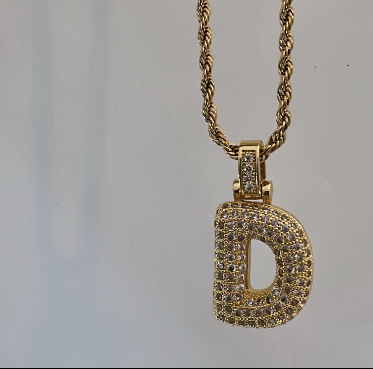 Bubble initial rope necklace