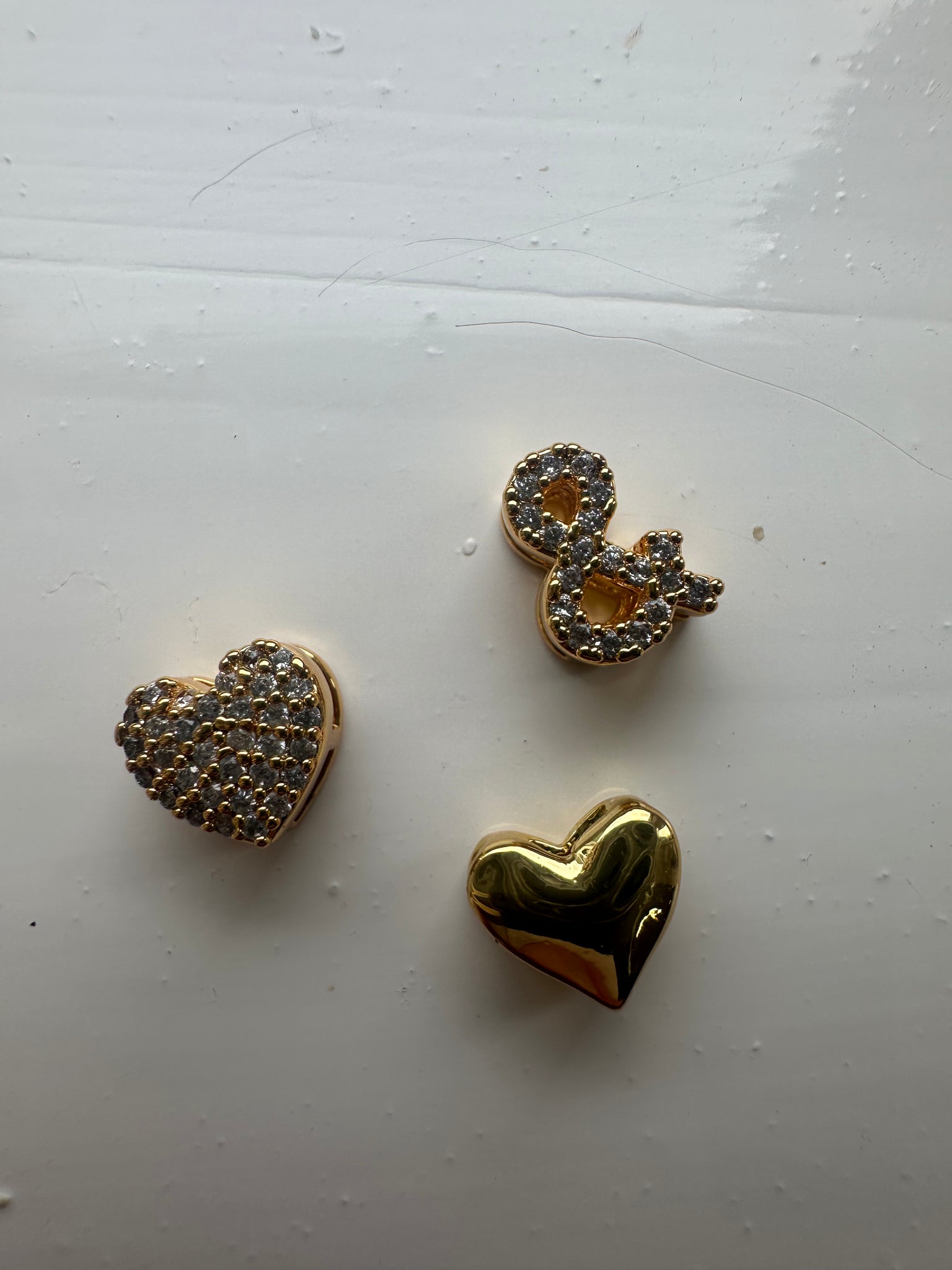 Mini Double Bubble Necklace with diamanté heart